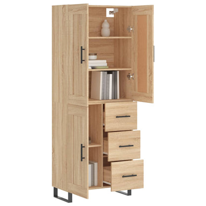 Highboard Sonoma-Eiche 69,5x34x180 cm Holzwerkstoff