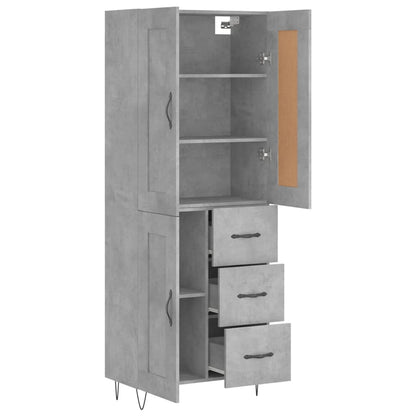 Highboard Betongrau 69,5x34x180 cm Holzwerkstoff