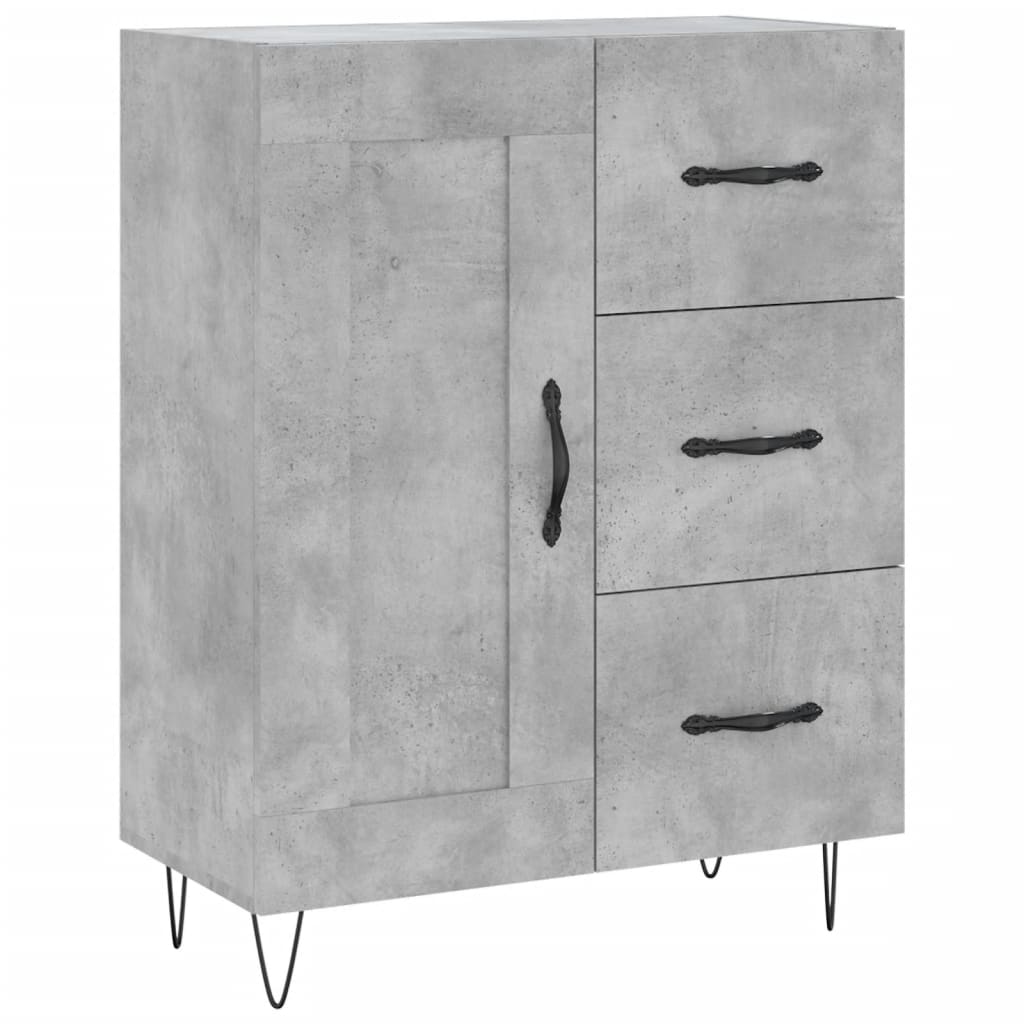 Highboard Betongrau 69,5x34x180 cm Holzwerkstoff