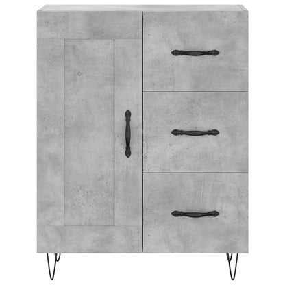 Highboard Betongrau 69,5x34x180 cm Holzwerkstoff