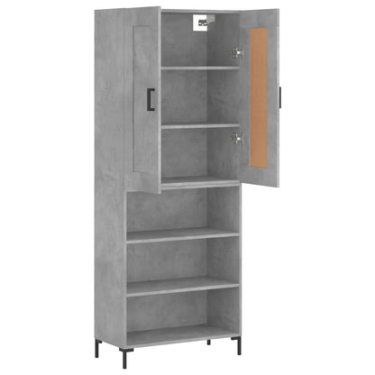 Highboard Betongrau 69,5x34x180 cm Holzwerkstoff