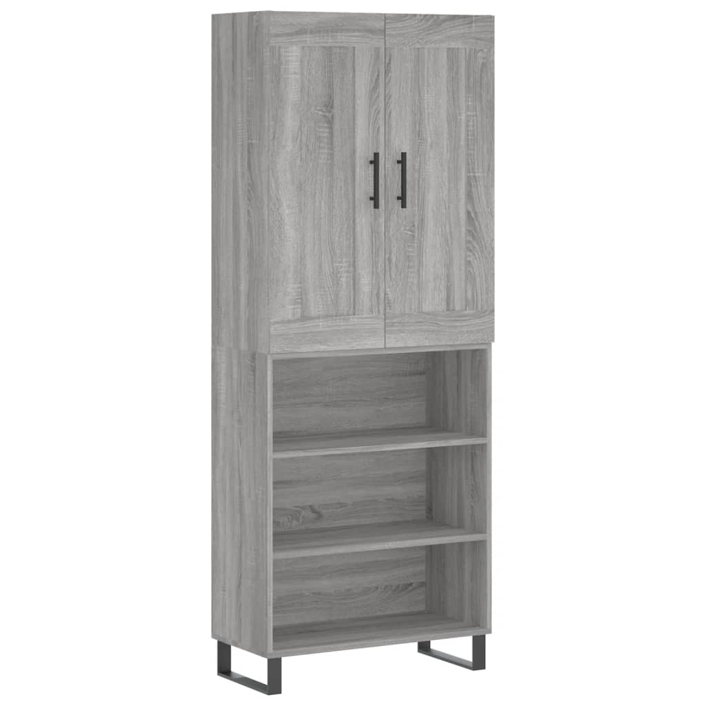 Highboard Grå Sonoma 69,5x34x180 cm Træmateriale