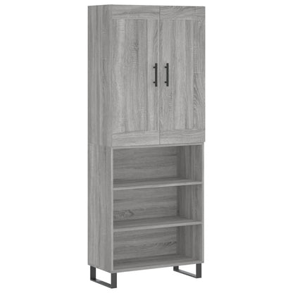 Highboard Grå Sonoma 69,5x34x180 cm Træmateriale
