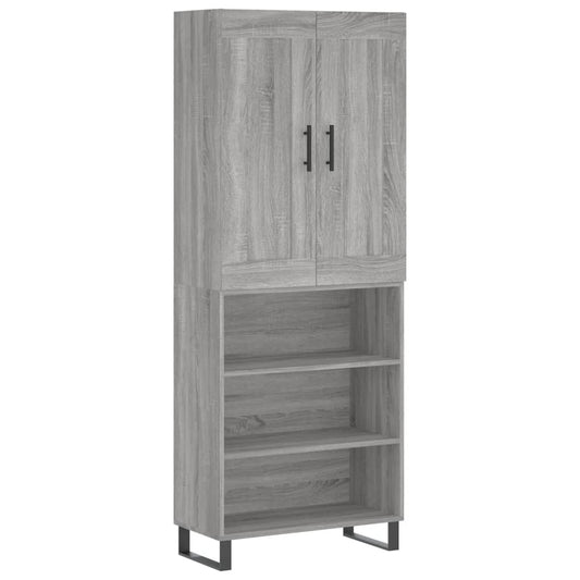 Highboard Grå Sonoma 69,5x34x180 cm Træmateriale