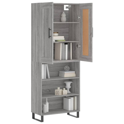 Highboard Grå Sonoma 69,5x34x180 cm Træmateriale