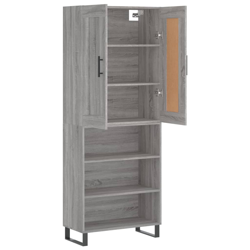 Highboard Grå Sonoma 69,5x34x180 cm Træmateriale