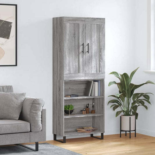 Highboard Grå Sonoma 69,5x34x180 cm Træmateriale