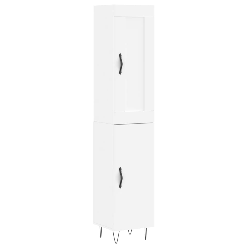 Highboard Hvid 34,5x34x180 cm Træmateriale