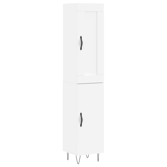 Highboard Hvid 34,5x34x180 cm Træmateriale