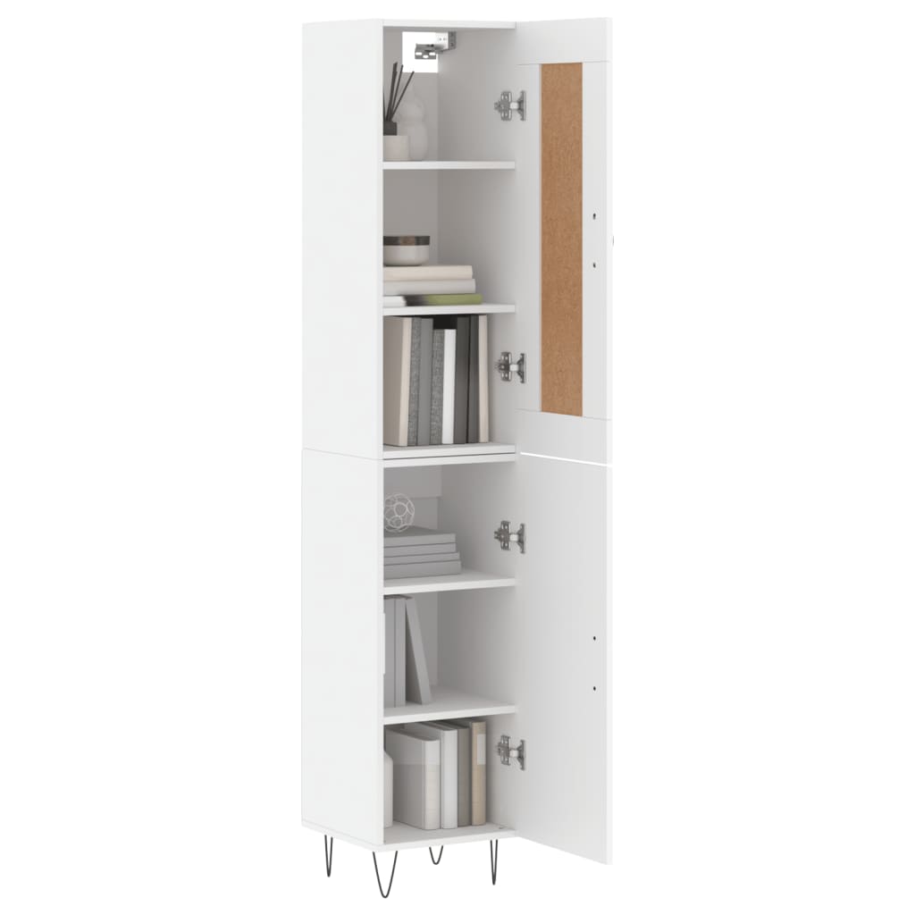 Highboard Hvid 34,5x34x180 cm Træmateriale