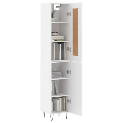 Highboard Hvid 34,5x34x180 cm Træmateriale