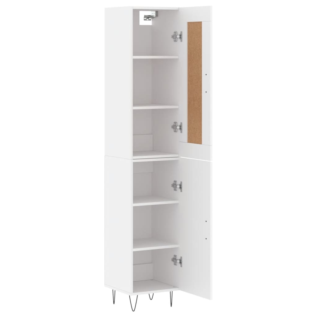 Highboard Hvid 34,5x34x180 cm Træmateriale
