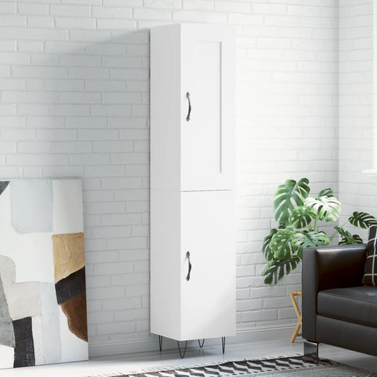Highboard Hvid 34,5x34x180 cm Træmateriale