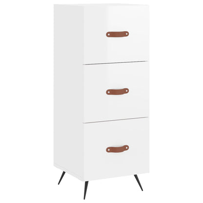 Highboard Højglans Hvid 34,5x34x180 cm Træmateriale