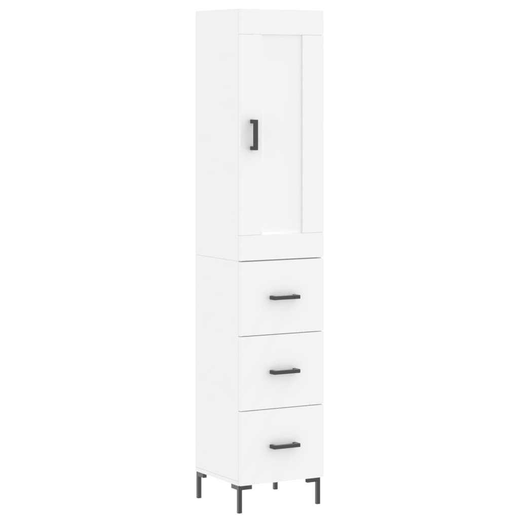 Highboard Weiß 34,5x34x180 cm Holzwerkstoff