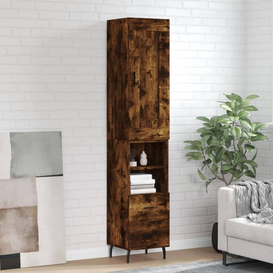 Highboard Räuchereiche 34,5x34x180 cm Holzwerkstoff