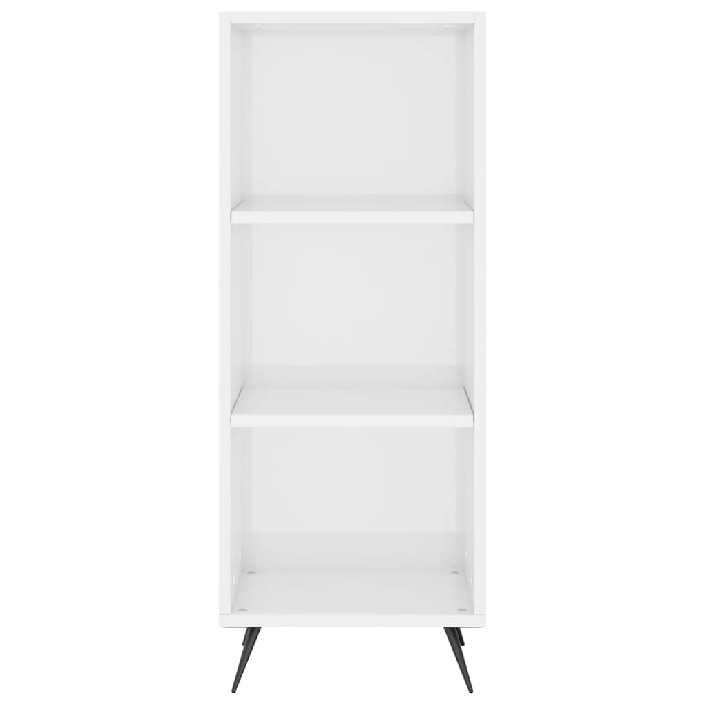 Highboard Højglans Hvid 34,5x34x180 cm Træmateriale