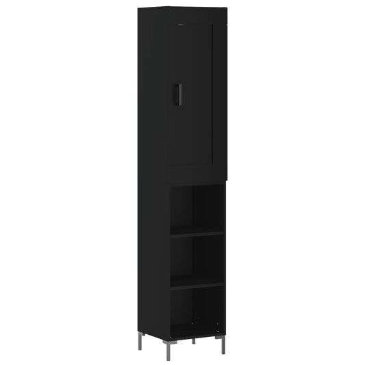 Highboard Sort 34,5x34x180 cm Træmateriale