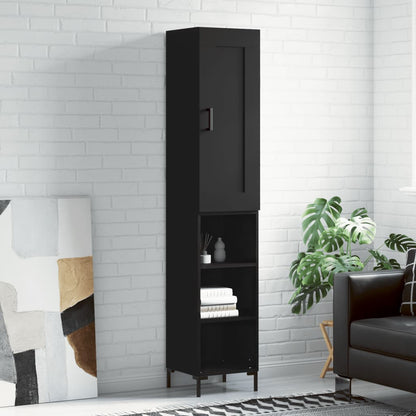Highboard Sort 34,5x34x180 cm Træmateriale