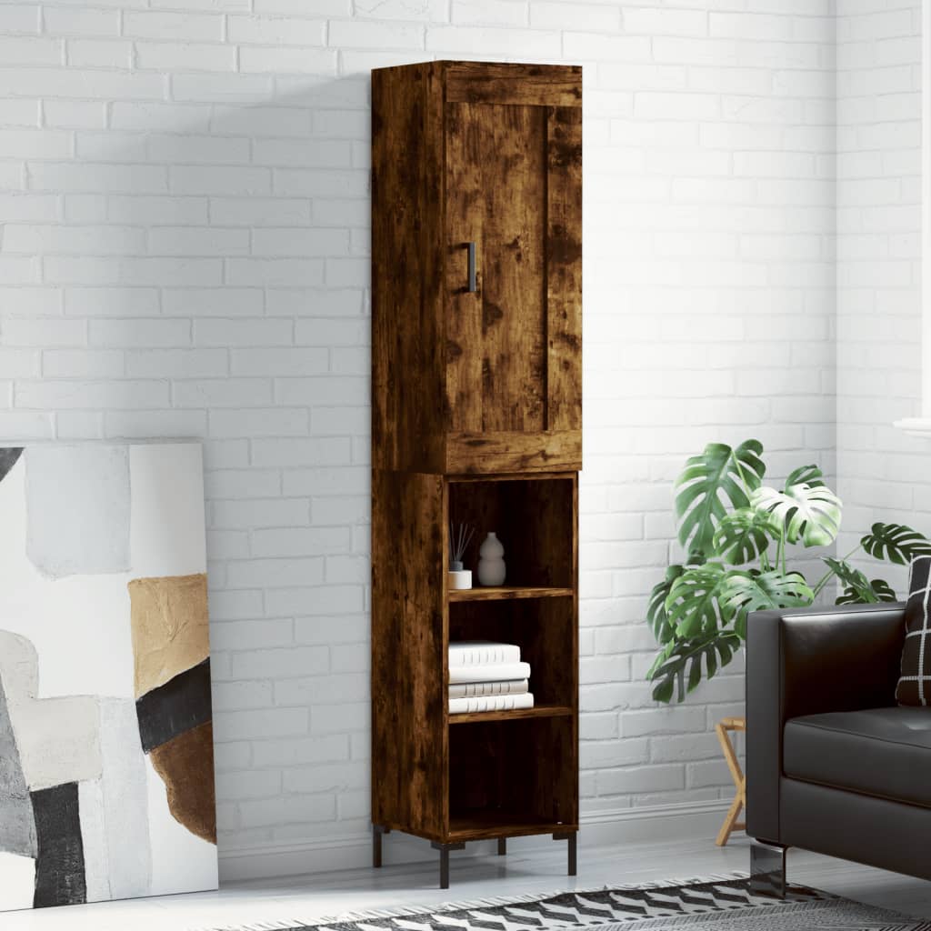 Highboard Räuchereiche 34,5x34x180 cm Holzwerkstoff