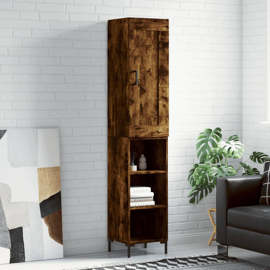 Highboard Räuchereiche 34,5x34x180 cm Holzwerkstoff