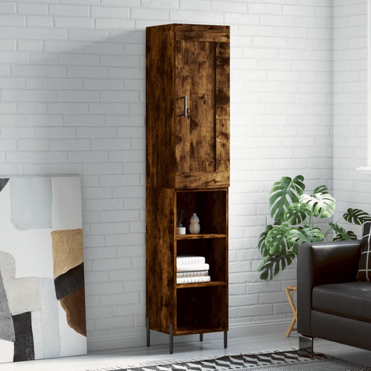 Highboard Räuchereiche 34,5x34x180 cm Holzwerkstoff