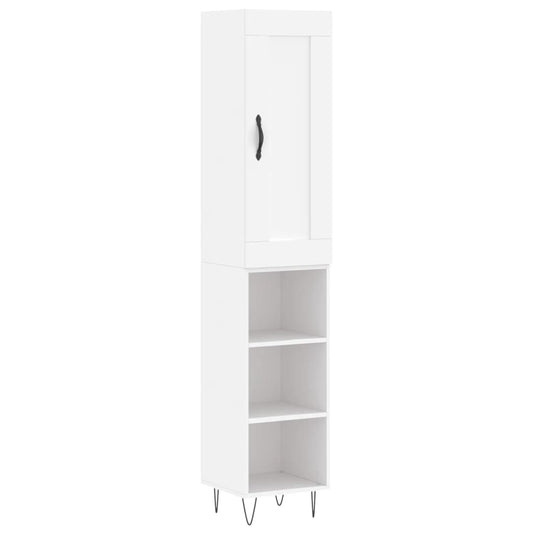 Highboard Hvid 34,5x34x180 cm Træmateriale