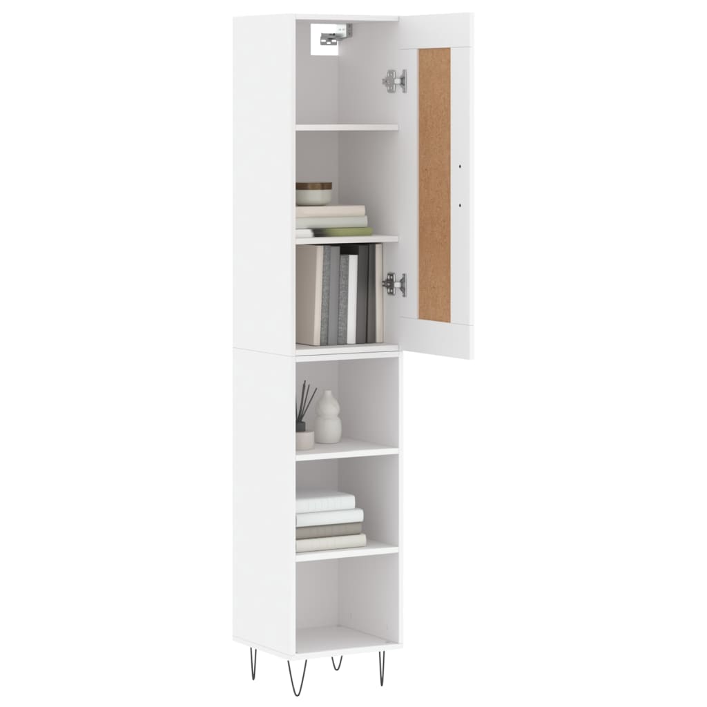 Highboard Hvid 34,5x34x180 cm Træmateriale