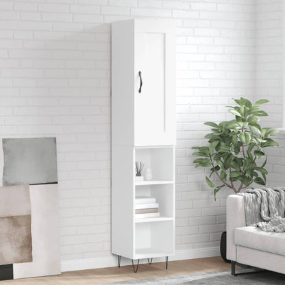 Highboard Hvid 34,5x34x180 cm Træmateriale