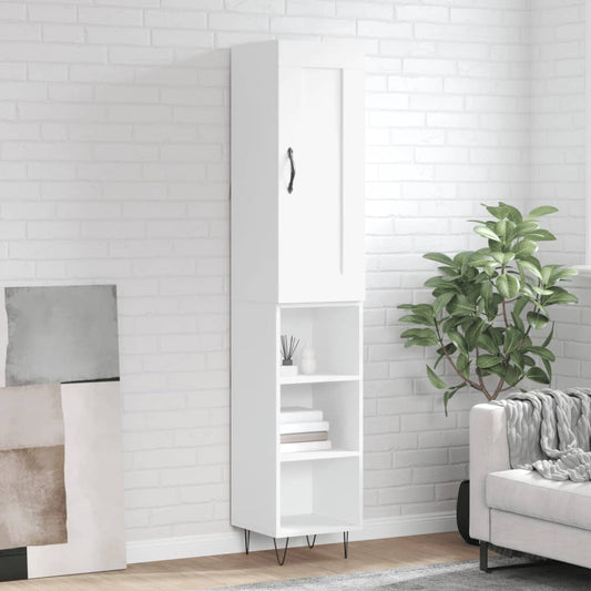 Highboard Hvid 34,5x34x180 cm Træmateriale