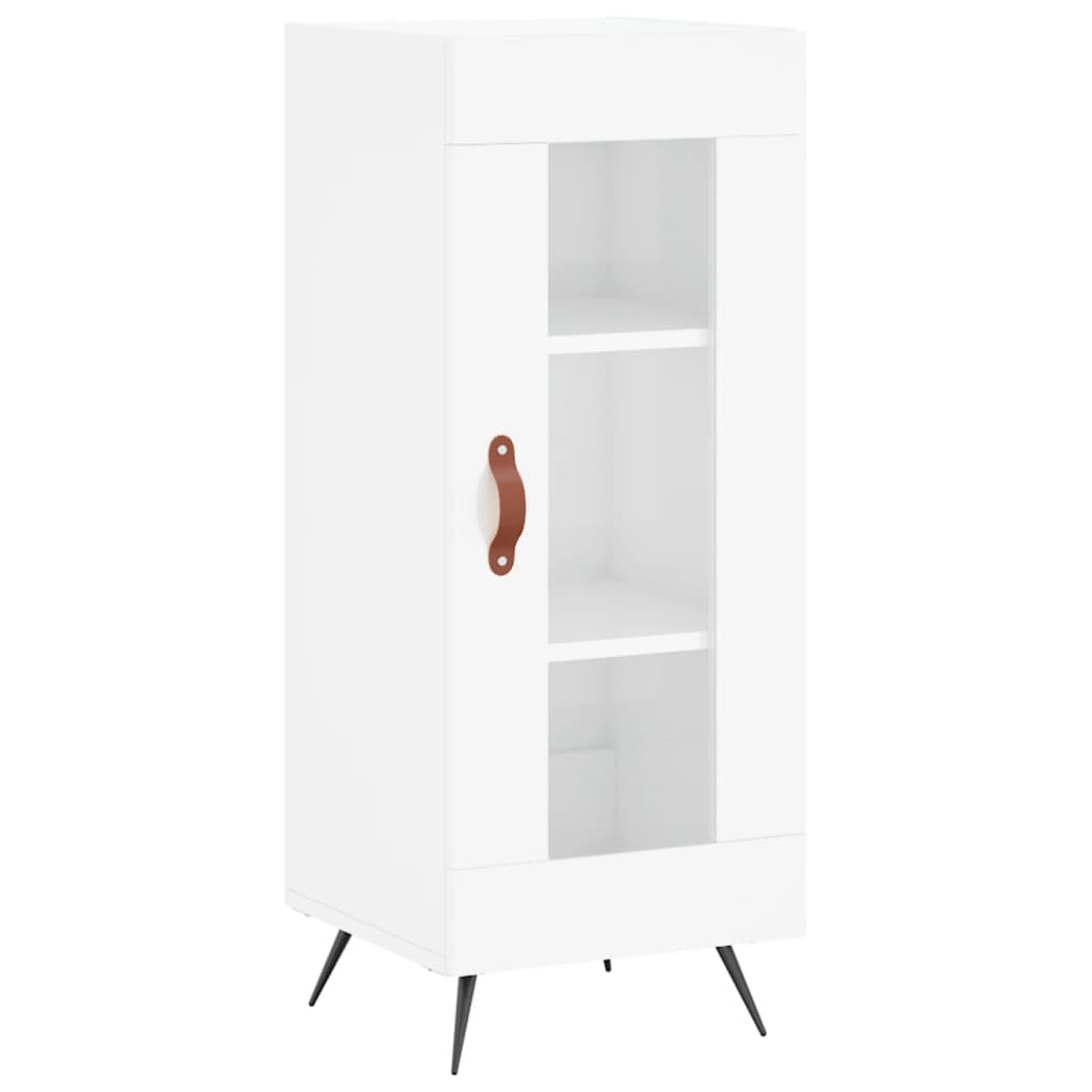 Highboard Højglans Hvid 34,5x34x180 cm Træmateriale
