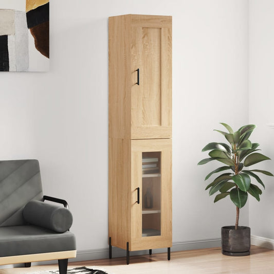 Highboard Sonoma-Eiche 34,5x34x180 cm Holzwerkstoff