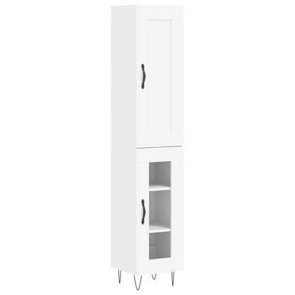 Highboard Hvid 34,5x34x180 cm Træmateriale