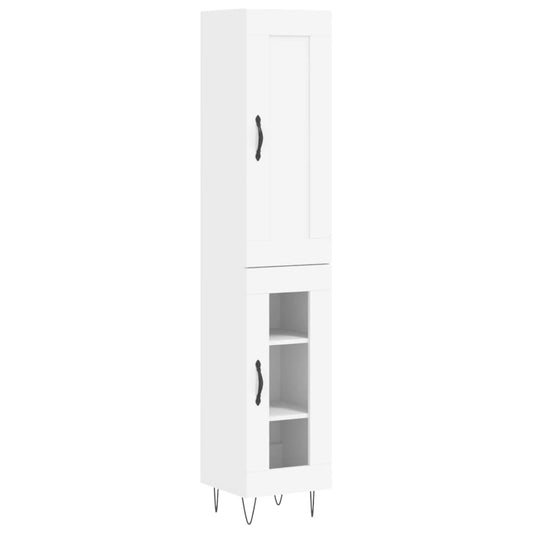 Highboard Hvid 34,5x34x180 cm Træmateriale