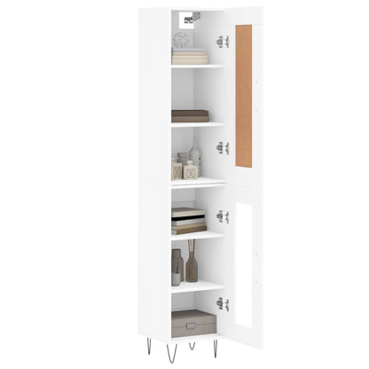 Highboard Hvid 34,5x34x180 cm Træmateriale