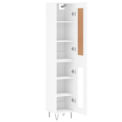 Highboard Hvid 34,5x34x180 cm Træmateriale