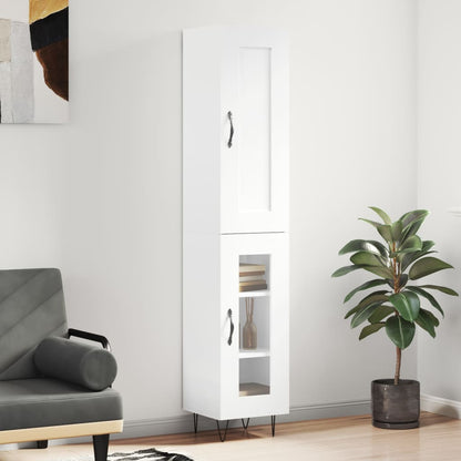 Highboard Hvid 34,5x34x180 cm Træmateriale