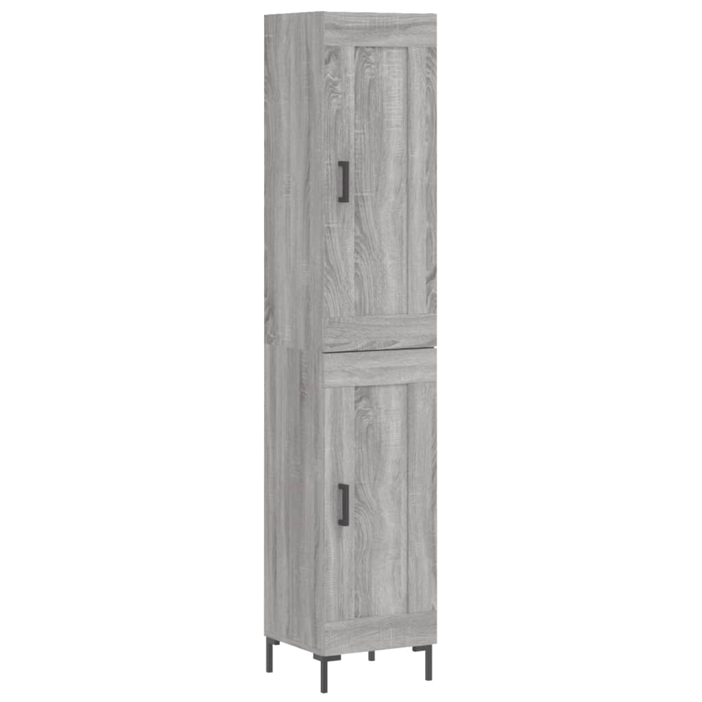 Highboard Grau Sonoma 34,5x34x180 cm Holzwerkstoff