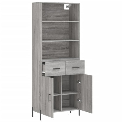 Highboard Grau Sonoma 69,5x34x180 cm Holzwerkstoff