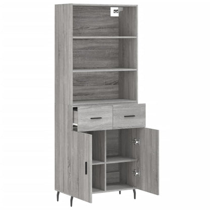Highboard Grau Sonoma 69,5x34x180 cm Holzwerkstoff
