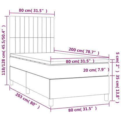 Boxspringbett mit Matratze Rosa 80x200 cm Samt
