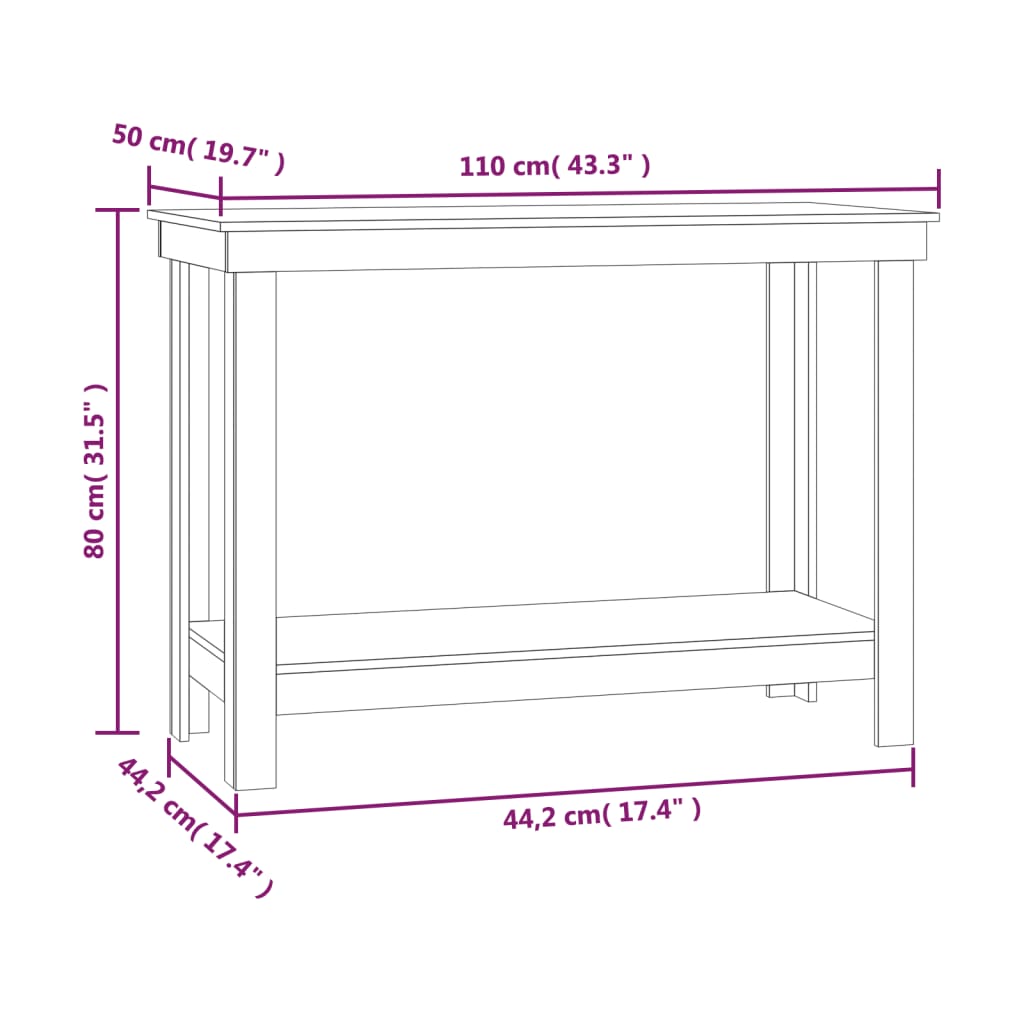 Werkbank Grau 110x50x80 cm Massivholz Kiefer