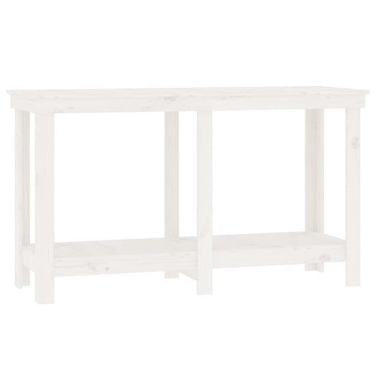 Werkbank Weiß 140x50x80 cm Massivholz Kiefer