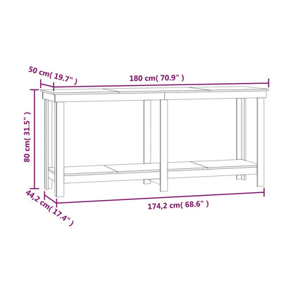 Werkbank Grau 180x50x80 cm Massivholz Kiefer