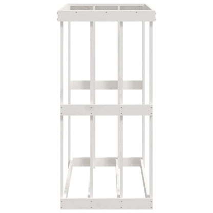 Outdoor-Kaminholzregal Weiß 108x52x106 cm Massivholz Kiefer