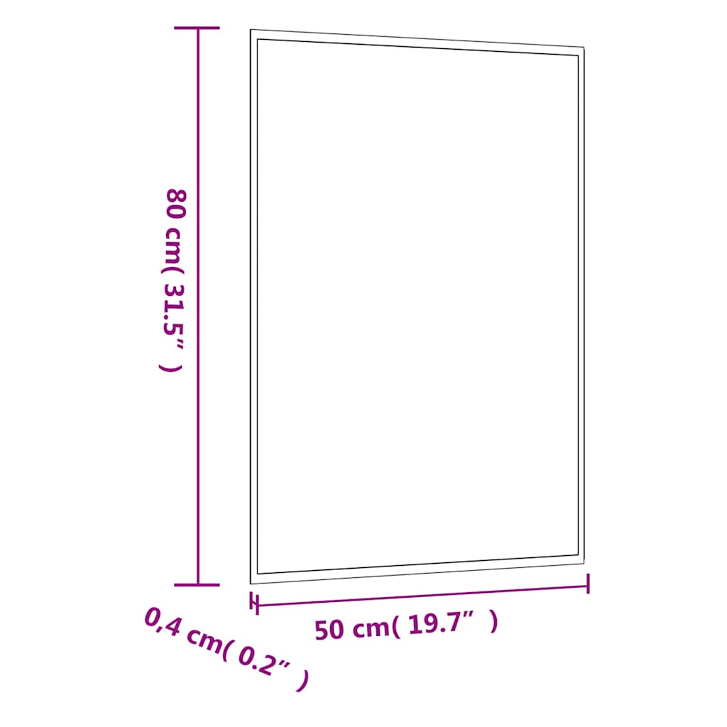Wandspiegel 50x80 cm Glas Rechteckig