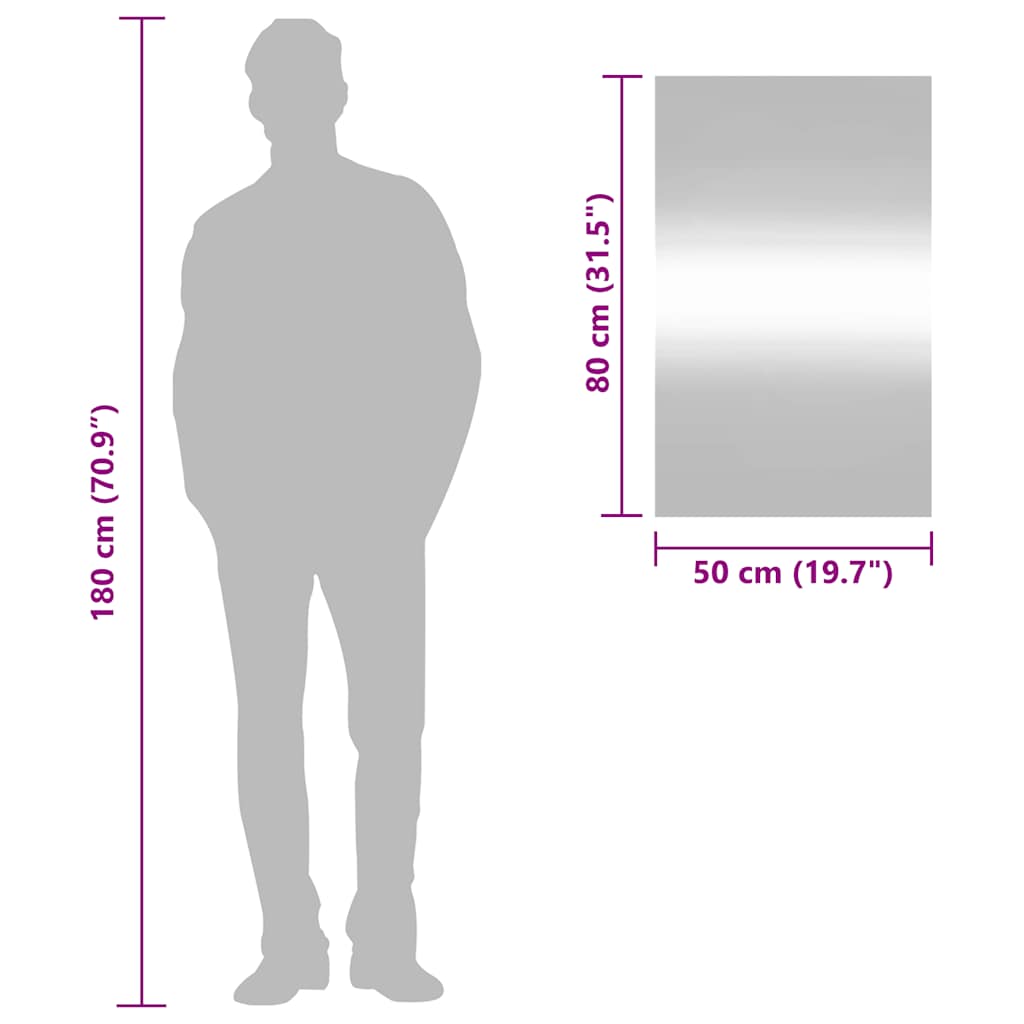 Wandspiegel 50x80 cm Glas Rechteckig
