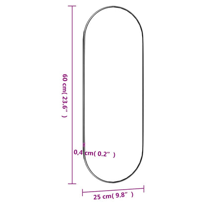 Wandspiegel 25x60 cm Glas Oval