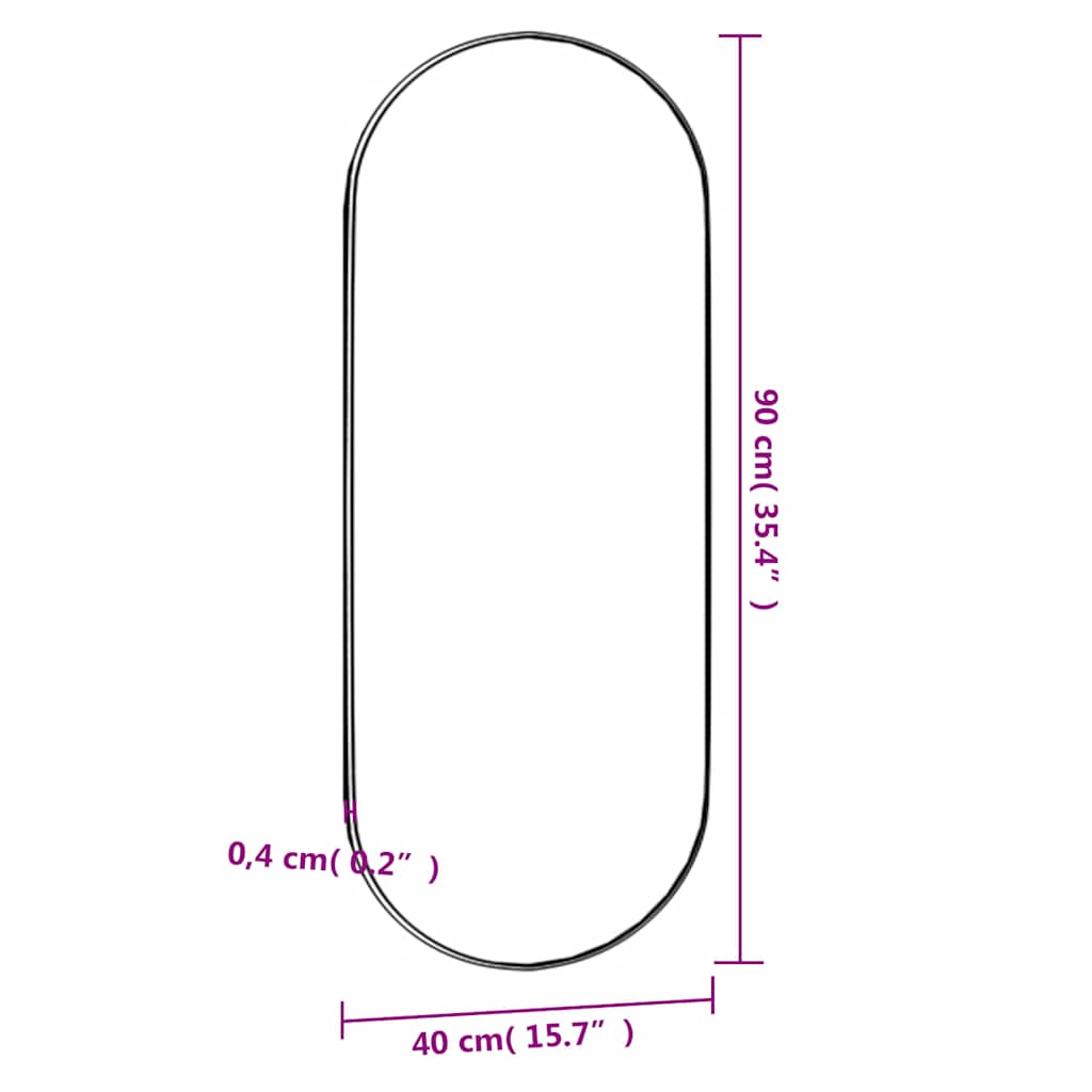 Wandspiegel 40x90 cm Glas Oval