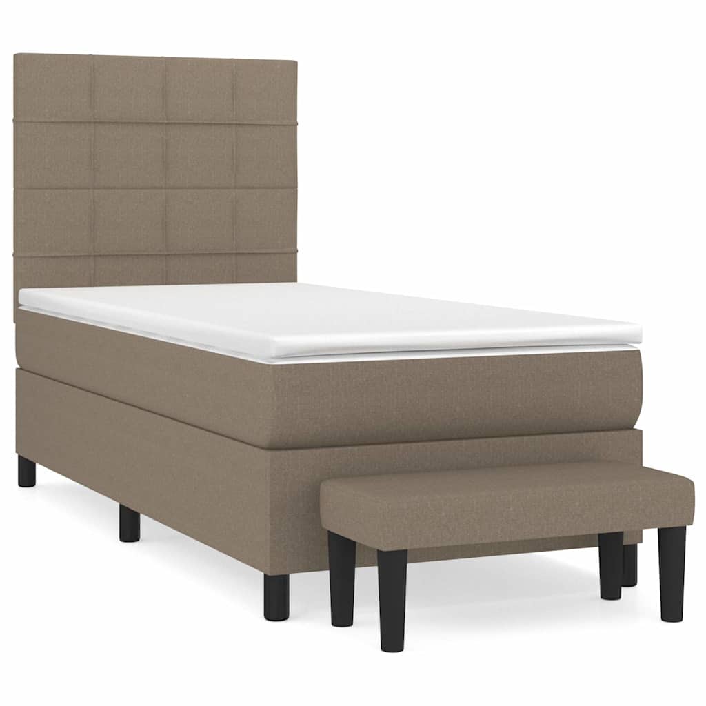 Boxspringbett mit Matratze Taupe 90x190 cm Stoff